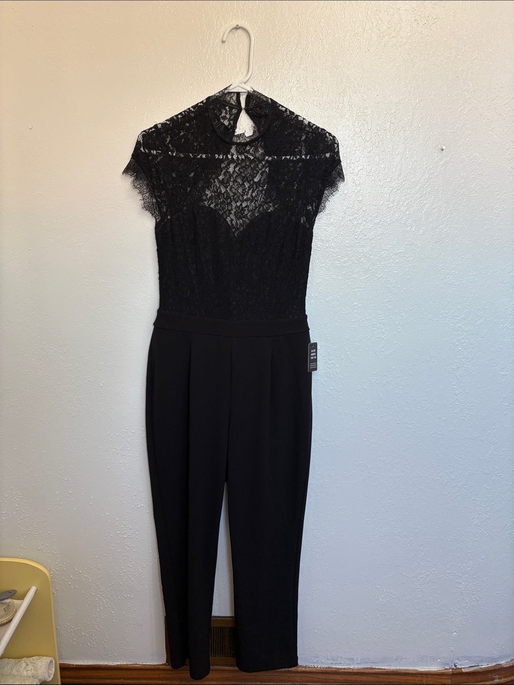 Express Black Lace-Top Jumpsuit